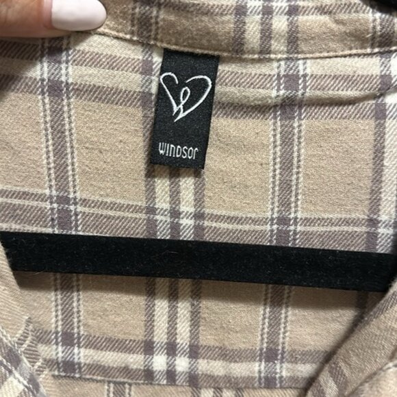 Windsor Beige Plaid Button‎ Up Shirt - Picture 5 of 6